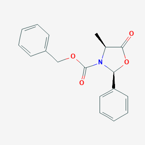 molecular formula C18H17NO4 B066294 (2S,4S)-3-Benzyloxycarbonyl-4-methyl-2-phenyl-1,3-oxazolidin-5-one CAS No. 171860-41-6