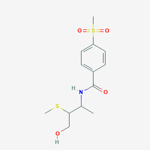 molecular formula C13H19NO4S2 B6629538 N-(4-hydroxy-3-methylsulfanylbutan-2-yl)-4-methylsulfonylbenzamide 