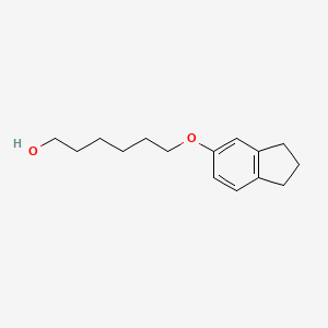 molecular formula C15H22O2 B6629542 6-(2,3-dihydro-1H-inden-5-yloxy)hexan-1-ol 