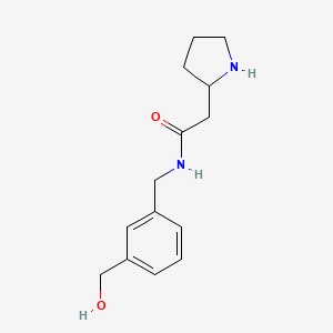 molecular formula C14H20N2O2 B6629700 N-[[3-(hydroxymethyl)phenyl]methyl]-2-pyrrolidin-2-ylacetamide 