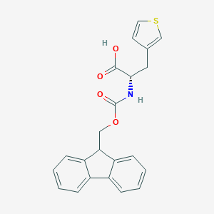 molecular formula C22H19NO4S B066301 (S)-2-((((9H-Fluoren-9-yl)methoxy)carbonyl)amino)-3-(thiophen-3-yl)propanoic acid CAS No. 186320-06-9