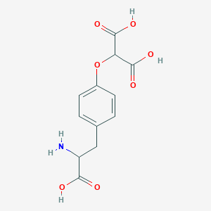 molecular formula C12H13NO7 B066308 2-(4-(2-Amino-2-carboxyethyl)phenoxy)malonic acid CAS No. 174097-31-5