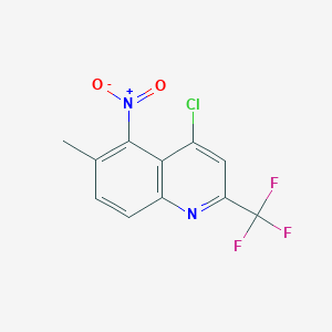 molecular formula C11H6ClF3N2O2 B066325 4-Chloro-6-methyl-5-nitro-2-(trifluoromethyl)quinoline CAS No. 175203-61-9