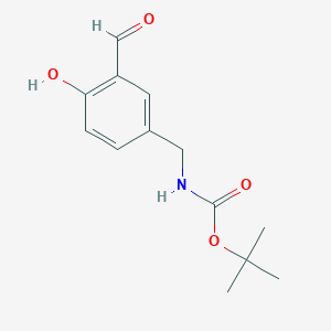 molecular formula C13H17NO4 B6632981 tert-butylN-[(3-formyl-4-hydroxyphenyl)methyl]carbamate 