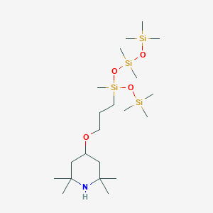 molecular formula C13H31NO2Si2 B066339 Dimethyl-[methyl-[3-(2,2,6,6-tetramethylpiperidin-4-yl)oxypropyl]-trimethylsilyloxysilyl]oxy-trimethylsilyloxysilane CAS No. 182635-99-0