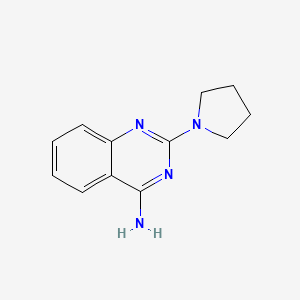 molecular formula C12H14N4 B6634341 2-(Pyrrolidin-1-YL)quinazolin-4-amine 