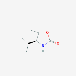 molecular formula C8H15NO2 B066352 (S)-(-)-4-Isopropyl-5,5-dimethyl-2-oxazolidinone CAS No. 168297-86-7