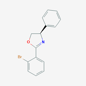 molecular formula C15H12BrNO B066369 (R)-2-(2-Bromophenyl)-4-phenyl-4,5-dihydrooxazole CAS No. 191330-82-2