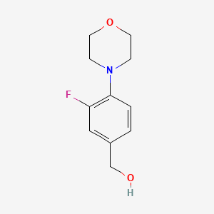 molecular formula C11H14FNO2 B6637030 Benzenemethanol, 3-fluoro-4-(4-morpholinyl)- 
