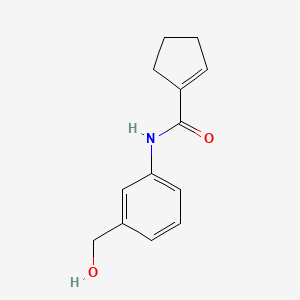 molecular formula C13H15NO2 B6637181 N-[3-(hydroxymethyl)phenyl]cyclopentene-1-carboxamide 