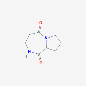 molecular formula C8H12N2O2 B066374 octahydro-1H-pyrrolo[1,2-a][1,4]diazepine-1,5-dione CAS No. 185757-16-8