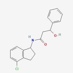 molecular formula C18H18ClNO2 B6637763 N-(4-chloro-2,3-dihydro-1H-inden-1-yl)-3-hydroxy-3-phenylpropanamide 