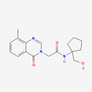 molecular formula C17H21N3O3 B6638018 N-[1-(hydroxymethyl)cyclopentyl]-2-(8-methyl-4-oxoquinazolin-3-yl)acetamide 