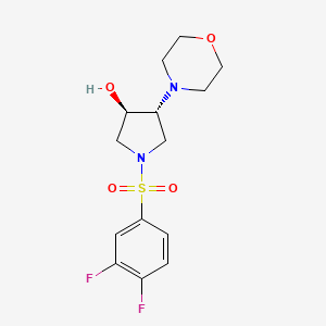 molecular formula C14H18F2N2O4S B6638168 (3R,4R)-1-(3,4-difluorophenyl)sulfonyl-4-morpholin-4-ylpyrrolidin-3-ol 