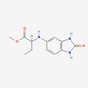 molecular formula C12H15N3O3 B6638277 Methyl 2-[(2-oxo-1,3-dihydrobenzimidazol-5-yl)amino]butanoate 