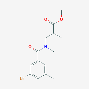 molecular formula C14H18BrNO3 B6638350 Methyl 3-[(3-bromo-5-methylbenzoyl)-methylamino]-2-methylpropanoate 