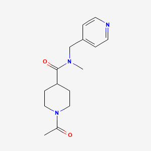 molecular formula C15H21N3O2 B6639019 1-acetyl-N-methyl-N-(pyridin-4-ylmethyl)piperidine-4-carboxamide 