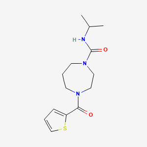 molecular formula C14H21N3O2S B6639148 N-propan-2-yl-4-(thiophene-2-carbonyl)-1,4-diazepane-1-carboxamide 