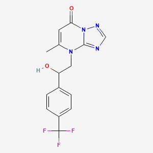 molecular formula C15H13F3N4O2 B6639529 4-[2-Hydroxy-2-[4-(trifluoromethyl)phenyl]ethyl]-5-methyl-[1,2,4]triazolo[1,5-a]pyrimidin-7-one 