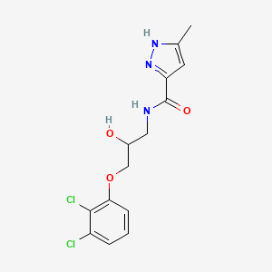 molecular formula C14H15Cl2N3O3 B6639597 N-[3-(2,3-dichlorophenoxy)-2-hydroxypropyl]-5-methyl-1H-pyrazole-3-carboxamide 