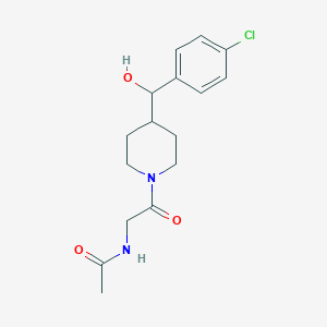 molecular formula C16H21ClN2O3 B6639951 N-[2-[4-[(4-chlorophenyl)-hydroxymethyl]piperidin-1-yl]-2-oxoethyl]acetamide 