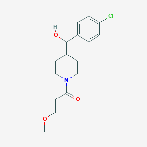 1-[4-[(4-Chlorophenyl)-hydroxymethyl]piperidin-1-yl]-3-methoxypropan-1-one