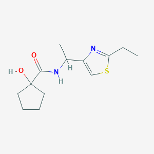 molecular formula C13H20N2O2S B6639971 N-[1-(2-ethyl-1,3-thiazol-4-yl)ethyl]-1-hydroxycyclopentane-1-carboxamide 