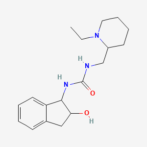 molecular formula C18H27N3O2 B6639993 1-[(1-ethylpiperidin-2-yl)methyl]-3-(2-hydroxy-2,3-dihydro-1H-inden-1-yl)urea 