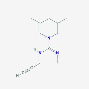 molecular formula C12H21N3 B6640000 N',3,5-trimethyl-N-prop-2-ynylpiperidine-1-carboximidamide 