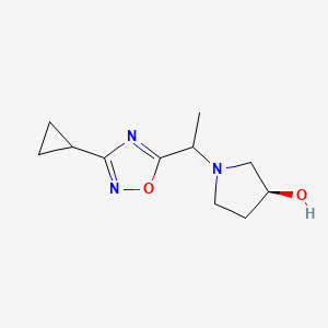 molecular formula C11H17N3O2 B6640021 (3S)-1-[1-(3-cyclopropyl-1,2,4-oxadiazol-5-yl)ethyl]pyrrolidin-3-ol 