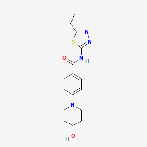 N-(5-ethyl-1,3,4-thiadiazol-2-yl)-4-(4-hydroxypiperidin-1-yl)benzamide