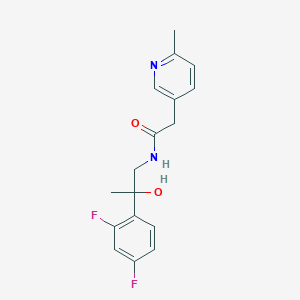 molecular formula C17H18F2N2O2 B6640053 N-[2-(2,4-difluorophenyl)-2-hydroxypropyl]-2-(6-methylpyridin-3-yl)acetamide 