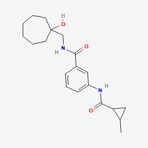 N-[(1-hydroxycycloheptyl)methyl]-3-[(2-methylcyclopropanecarbonyl)amino]benzamide