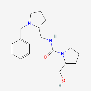 molecular formula C18H27N3O2 B6640145 N-[(1-benzylpyrrolidin-2-yl)methyl]-2-(hydroxymethyl)pyrrolidine-1-carboxamide 