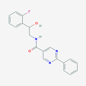 molecular formula C19H16FN3O2 B6640533 N-[2-(2-fluorophenyl)-2-hydroxyethyl]-2-phenylpyrimidine-5-carboxamide 