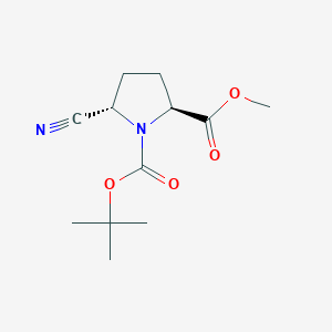 molecular formula C12H18N2O4 B6640718 rac-1-tert-butyl2-methyl(2R,5R)-5-cyanopyrrolidine-1,2-dicarboxylate 