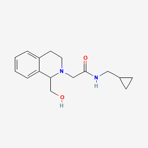 molecular formula C16H22N2O2 B6640900 N-(cyclopropylmethyl)-2-[1-(hydroxymethyl)-3,4-dihydro-1H-isoquinolin-2-yl]acetamide 