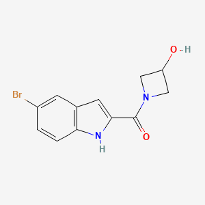 molecular formula C12H11BrN2O2 B6640971 (5-bromo-1H-indol-2-yl)-(3-hydroxyazetidin-1-yl)methanone 