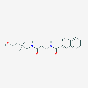 molecular formula C20H26N2O3 B6641138 N-[3-[(4-hydroxy-2,2-dimethylbutyl)amino]-3-oxopropyl]naphthalene-2-carboxamide 