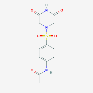 molecular formula C12H13N3O5S B066413 N1-(4-[(3,5-Dioxopiperazino)sulfonyl]phenyl)acetamide CAS No. 175201-44-2