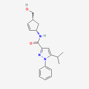 molecular formula C19H23N3O2 B6641562 N-[(1S,4R)-4-(hydroxymethyl)cyclopent-2-en-1-yl]-1-phenyl-5-propan-2-ylpyrazole-3-carboxamide 