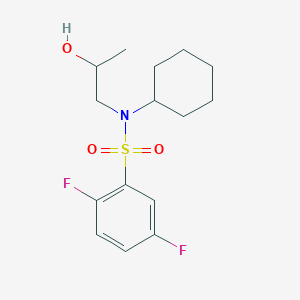 molecular formula C15H21F2NO3S B6641691 N-cyclohexyl-2,5-difluoro-N-(2-hydroxypropyl)benzenesulfonamide 