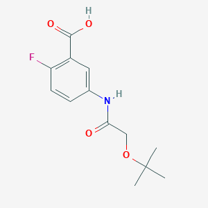 molecular formula C13H16FNO4 B6642151 2-Fluoro-5-[[2-[(2-methylpropan-2-yl)oxy]acetyl]amino]benzoic acid 