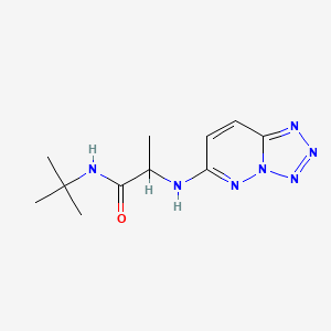 molecular formula C11H17N7O B6642364 N-tert-butyl-2-(tetrazolo[1,5-b]pyridazin-6-ylamino)propanamide 