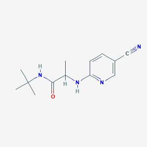 molecular formula C13H18N4O B6643496 N-tert-butyl-2-[(5-cyanopyridin-2-yl)amino]propanamide 