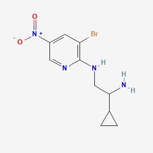 molecular formula C10H13BrN4O2 B6643701 N'-(3-bromo-5-nitropyridin-2-yl)-1-cyclopropylethane-1,2-diamine 