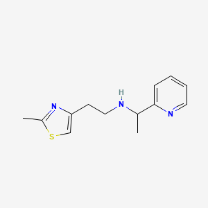 molecular formula C13H17N3S B6643961 N-[2-(2-methyl-1,3-thiazol-4-yl)ethyl]-1-pyridin-2-ylethanamine 
