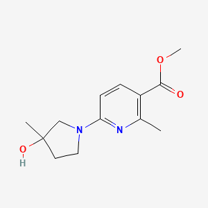 molecular formula C13H18N2O3 B6643967 Methyl 6-(3-hydroxy-3-methylpyrrolidin-1-yl)-2-methylpyridine-3-carboxylate 