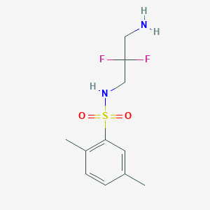 molecular formula C11H16F2N2O2S B6644487 N-(3-amino-2,2-difluoropropyl)-2,5-dimethylbenzenesulfonamide 