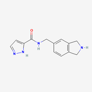 molecular formula C13H14N4O B6644639 N-(2,3-dihydro-1H-isoindol-5-ylmethyl)-1H-pyrazole-5-carboxamide 